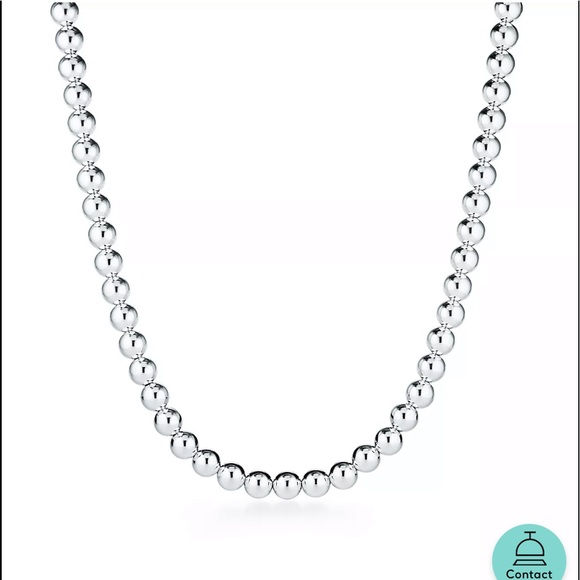 925 Sterling Silver Simple Bead Necklace 8 mm - Picture 6 of 14